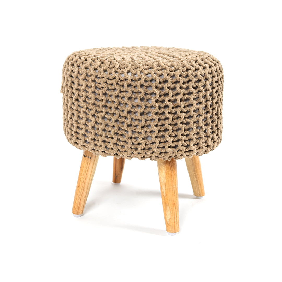 Pouf Dori Stool in Oak Brown
