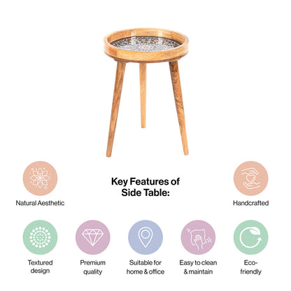 Round End Table For Living Room In Mandala