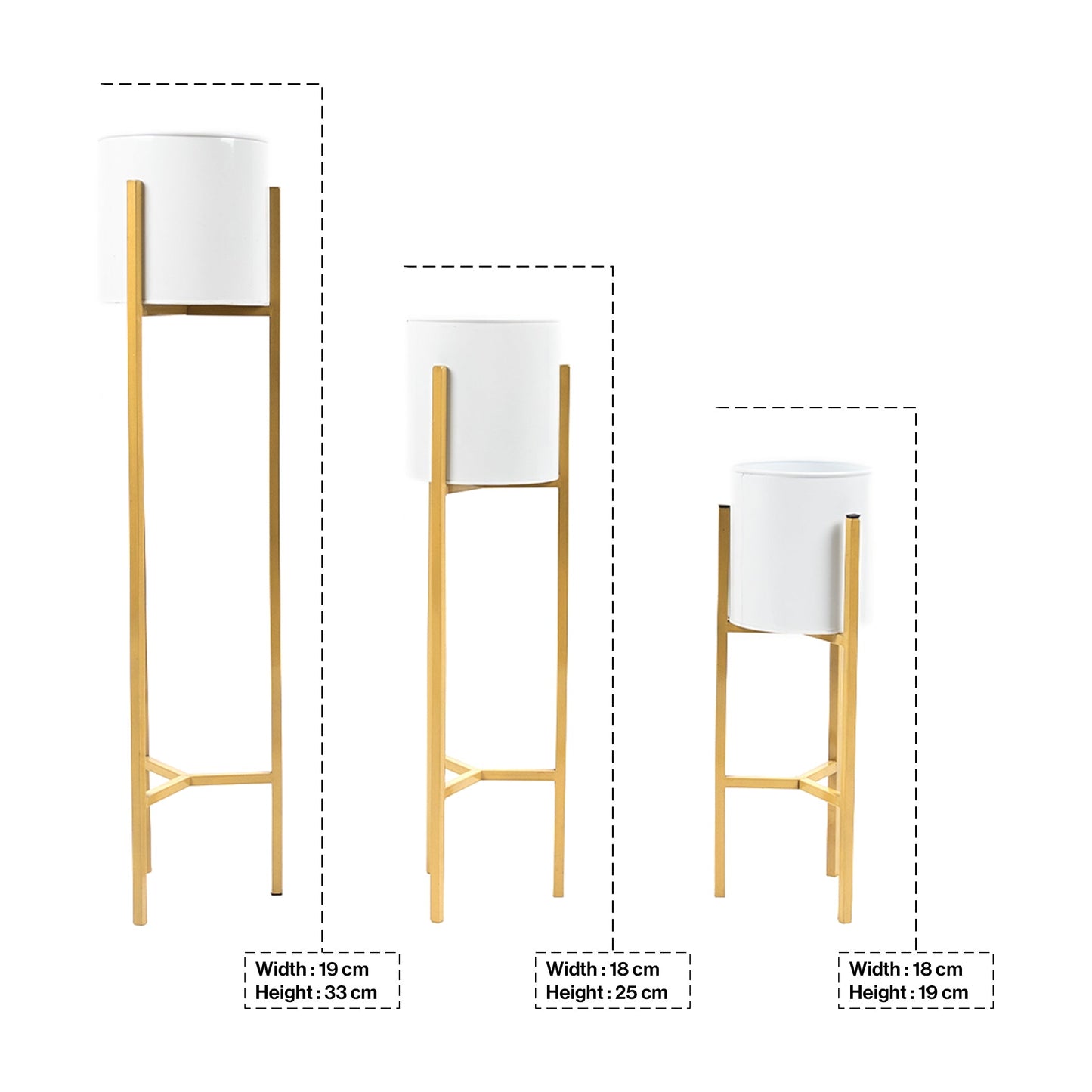 Metal Plant Stand With 3 Planters