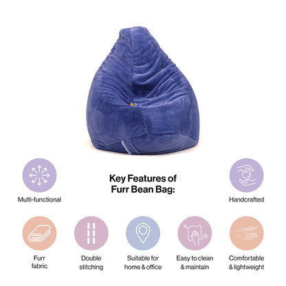 4XL Fur Bean Bag with Beans Filled