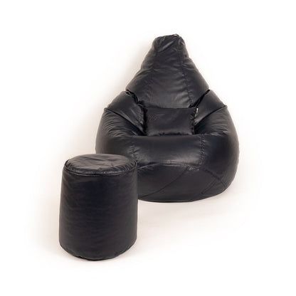 XXXXL Teardrop Filled Bean Bag with Footrest and Cushions