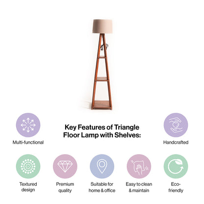Wooden Floor Lamp With Shelves