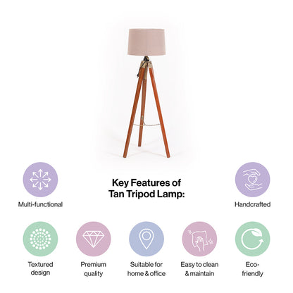 Wooden Crafter Tripod Floor Lamp With Brown Finish