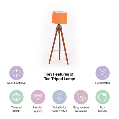 Wooden Crafter Tripod Floor Lamp With Brown Finish