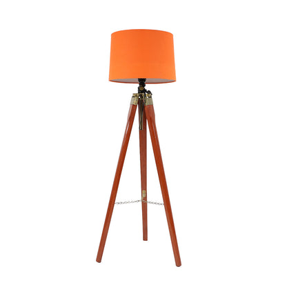 Wooden Crafter Tripod Floor Lamp With Brown Finish