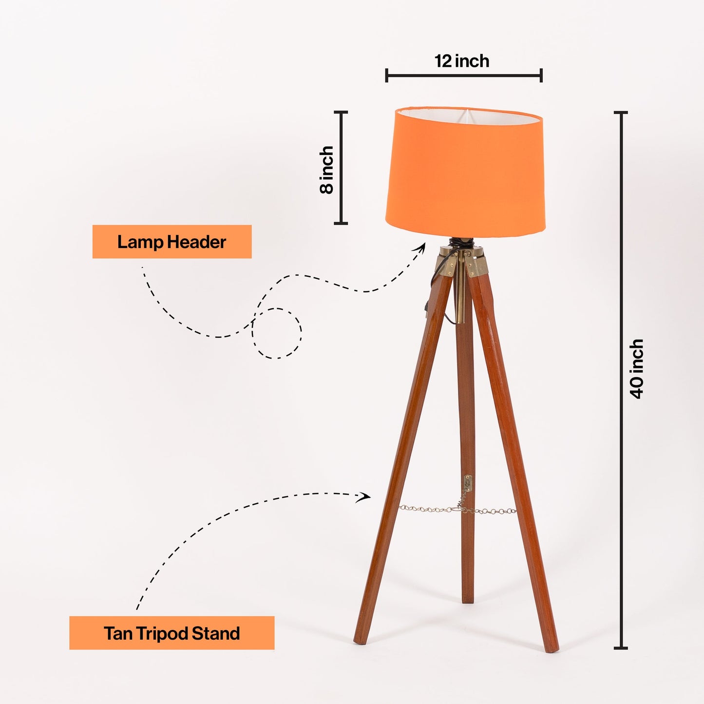 Wooden Crafter Tripod Floor Lamp With Brown Finish