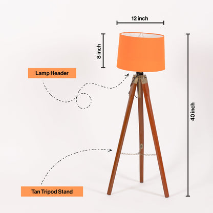 Wooden Crafter Tripod Floor Lamp With Brown Finish