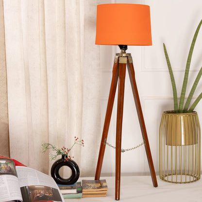 Wooden Crafter Tripod Floor Lamp With Brown Finish