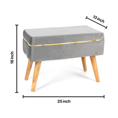 Oval Bench In Grey - Combo Of 2