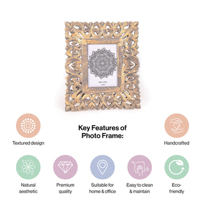 Wooden Hand Carved Photo Frame For wall hanging and tabletops Display