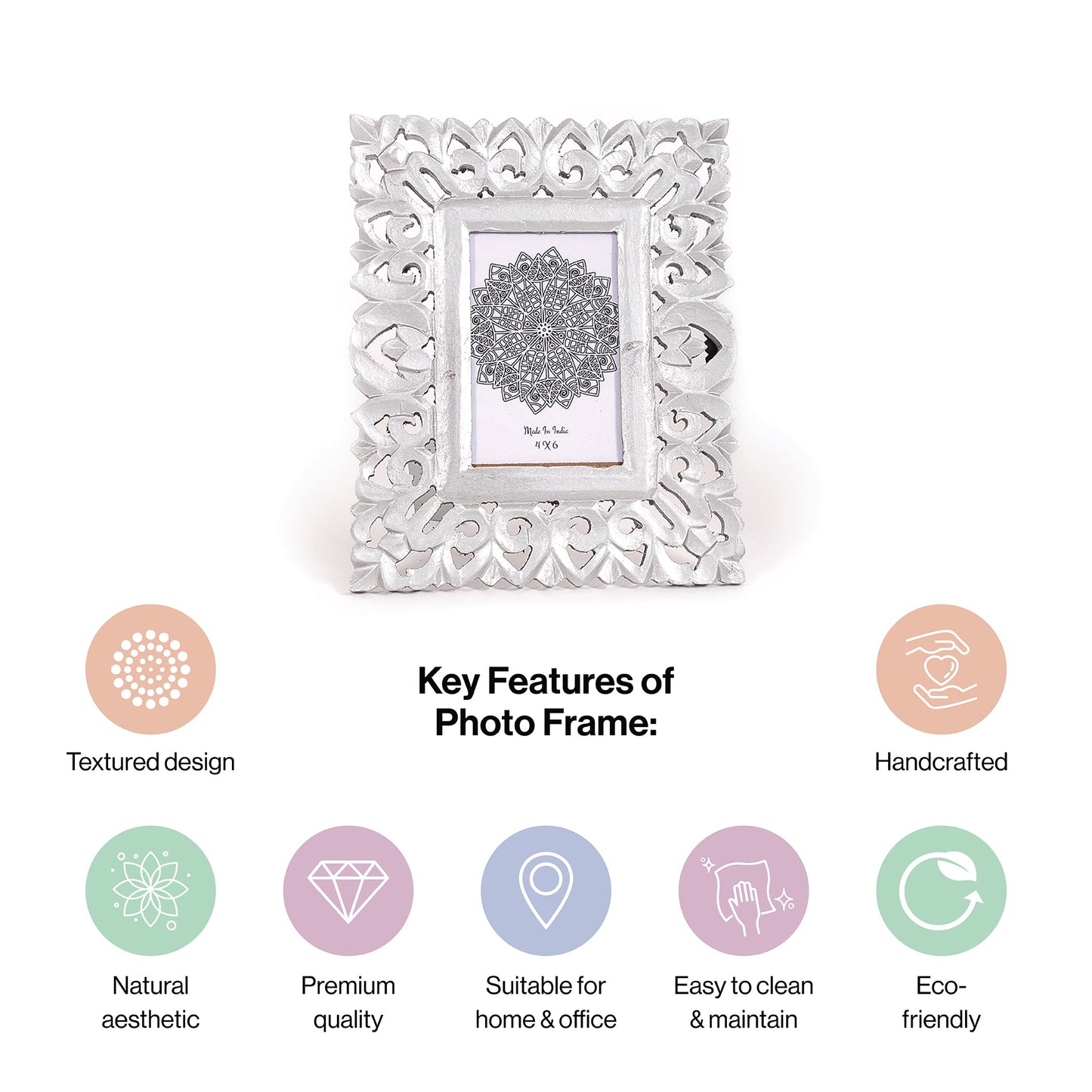 Wooden Hand Carved Photo Frame For wall hanging and tabletops Display