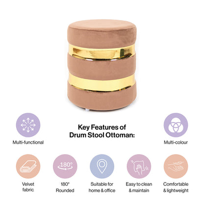 Round Drum Ottoman-Combo of 2