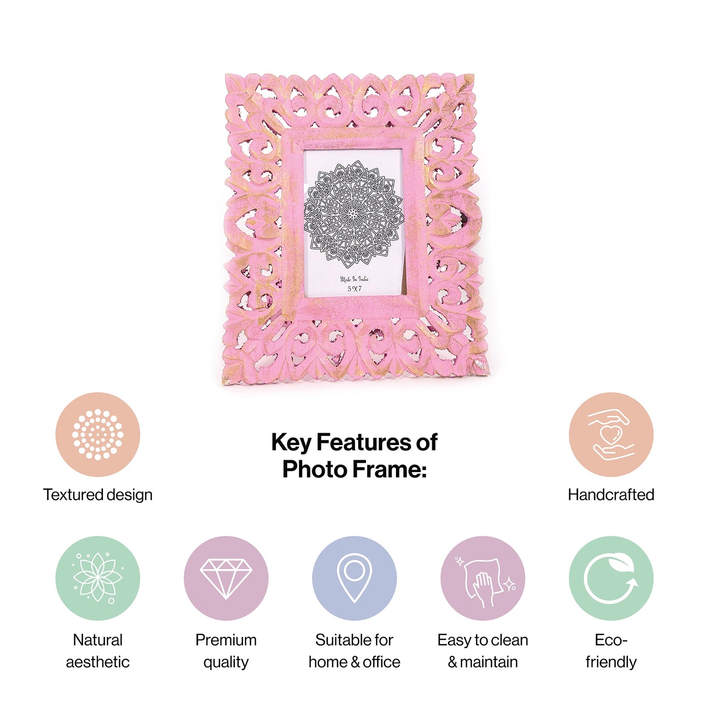 Wooden Hand Carved Photo Frame For wall hanging and tabletops Display