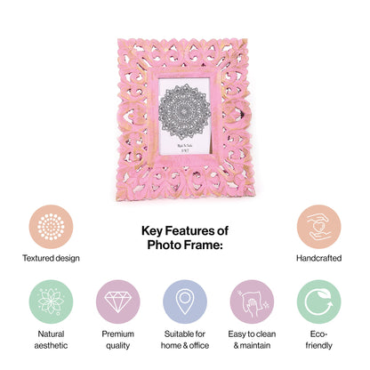 Wooden Hand Carved Photo Frame For wall hanging and tabletops Display