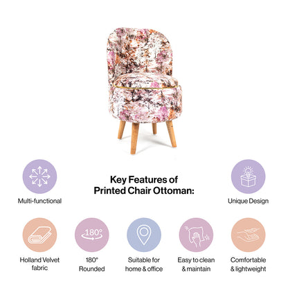 Printed Ottoman Pouffe Chair