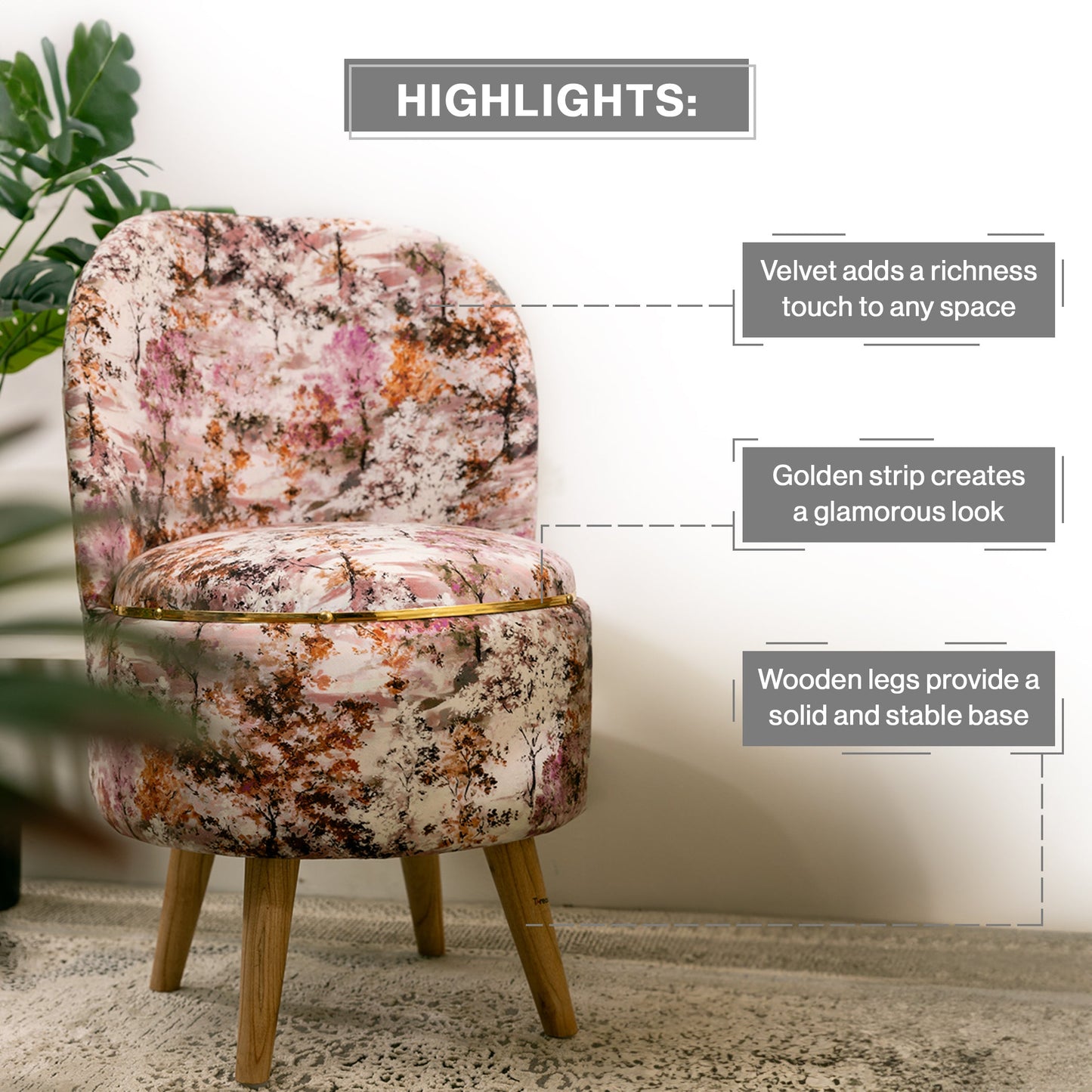 Printed Ottoman Pouffe Chair