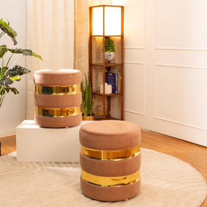 Round Drum Ottoman-Combo of 2