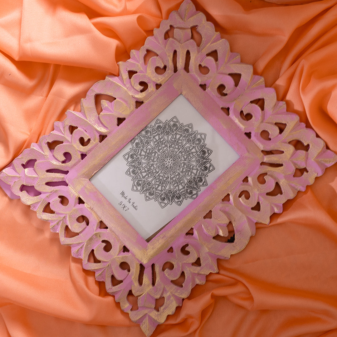 Wooden Hand Carved Photo Frame For wall hanging and tabletops Display