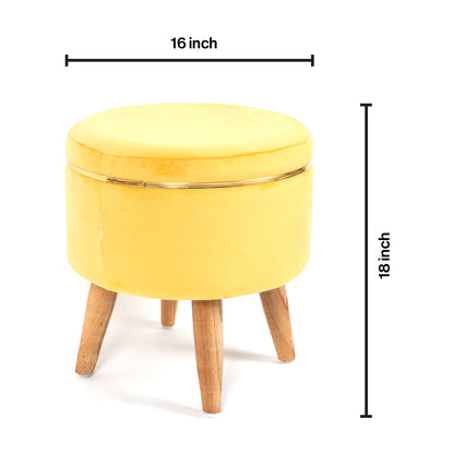 Ottoman Stool With Piping In Marigold - Combo Of 2