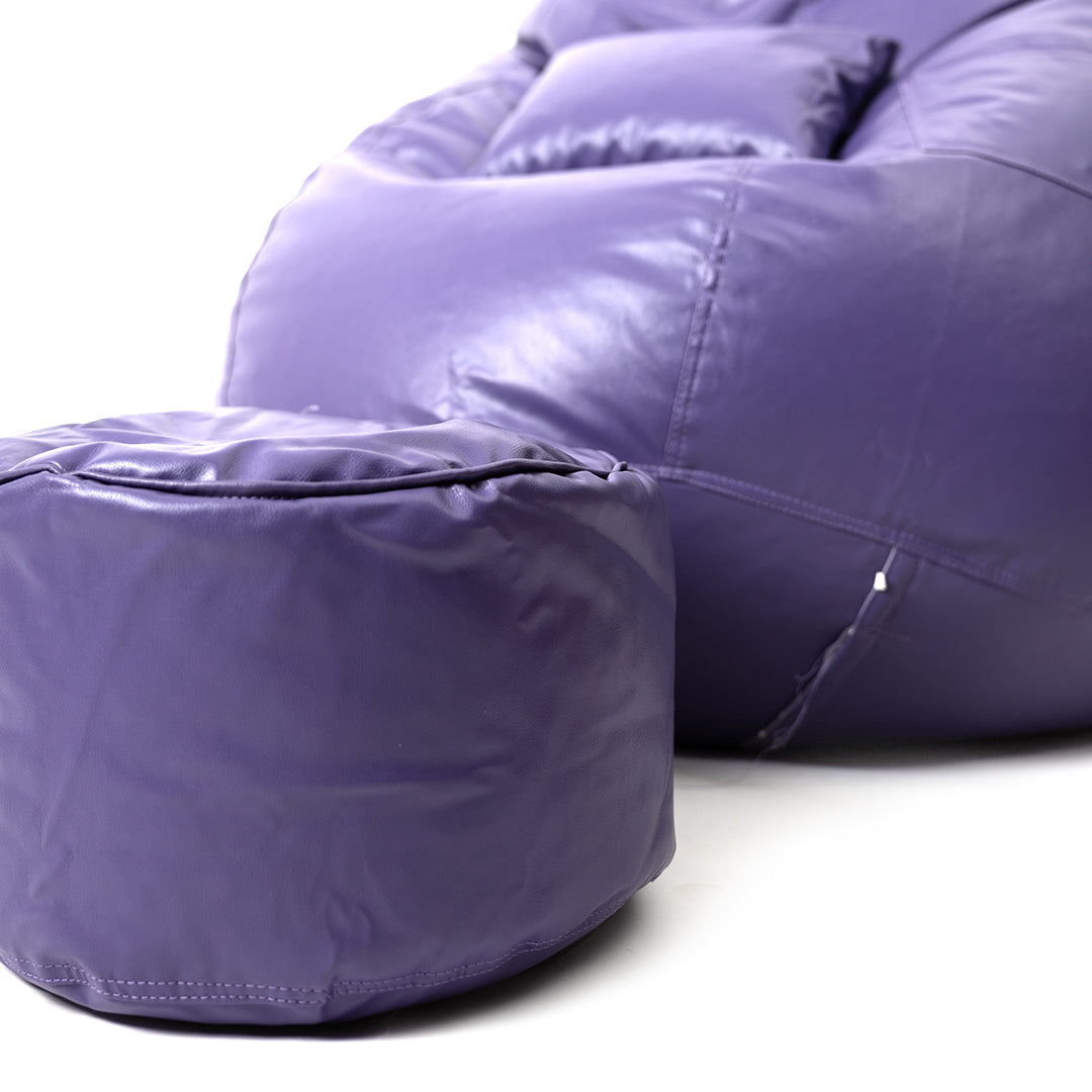 XXXXL Teardrop Filled Bean Bag with Footrest and Cushions