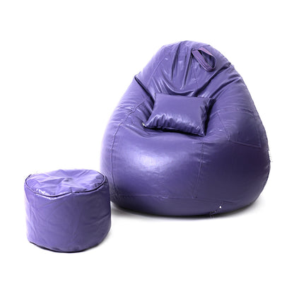 XXXXL Teardrop Filled Bean Bag with Footrest and Cushions