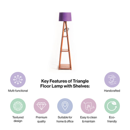 Wooden Floor Lamp With Shelves