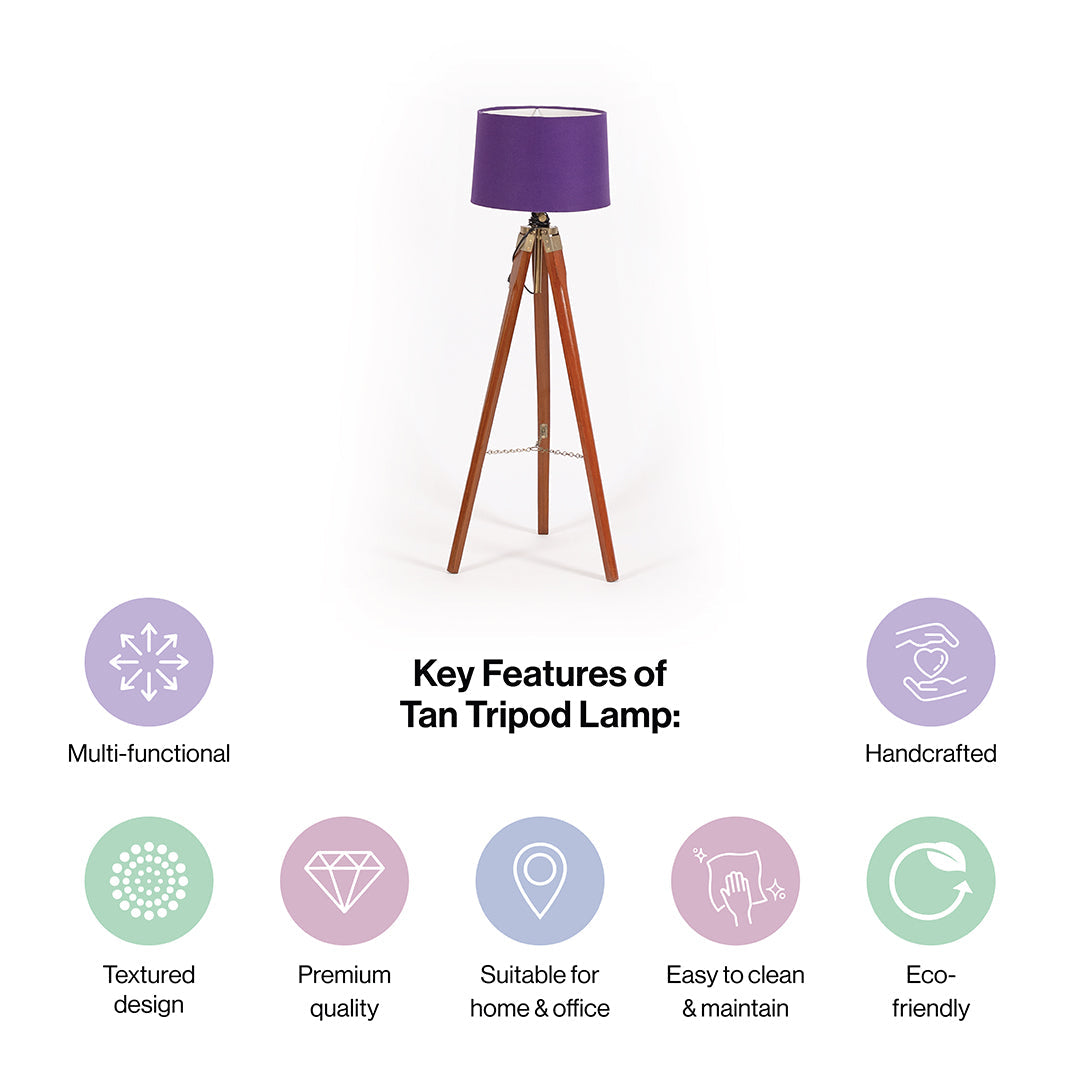 Wooden Crafter Tripod Floor Lamp With Brown Finish