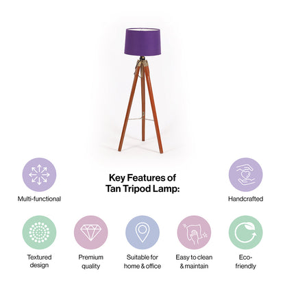 Wooden Crafter Tripod Floor Lamp With Brown Finish