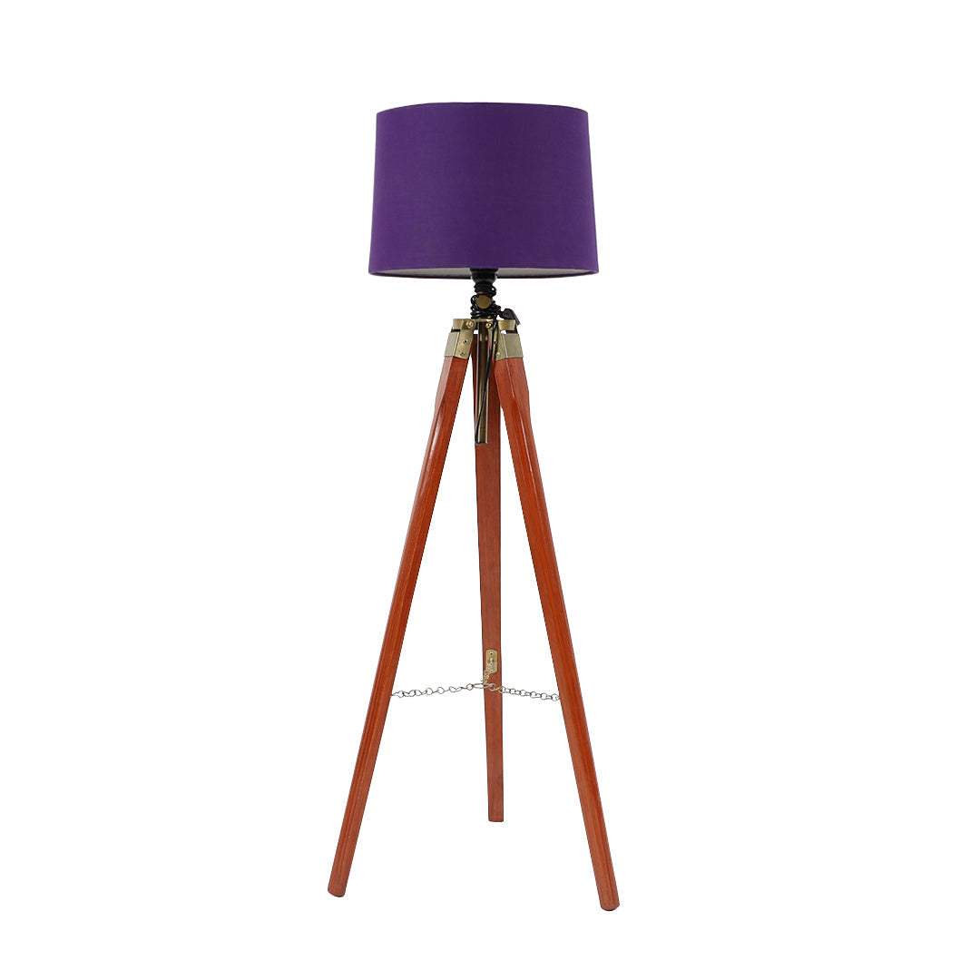Wooden Crafter Tripod Floor Lamp With Brown Finish