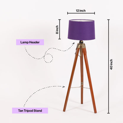 Wooden Crafter Tripod Floor Lamp With Brown Finish
