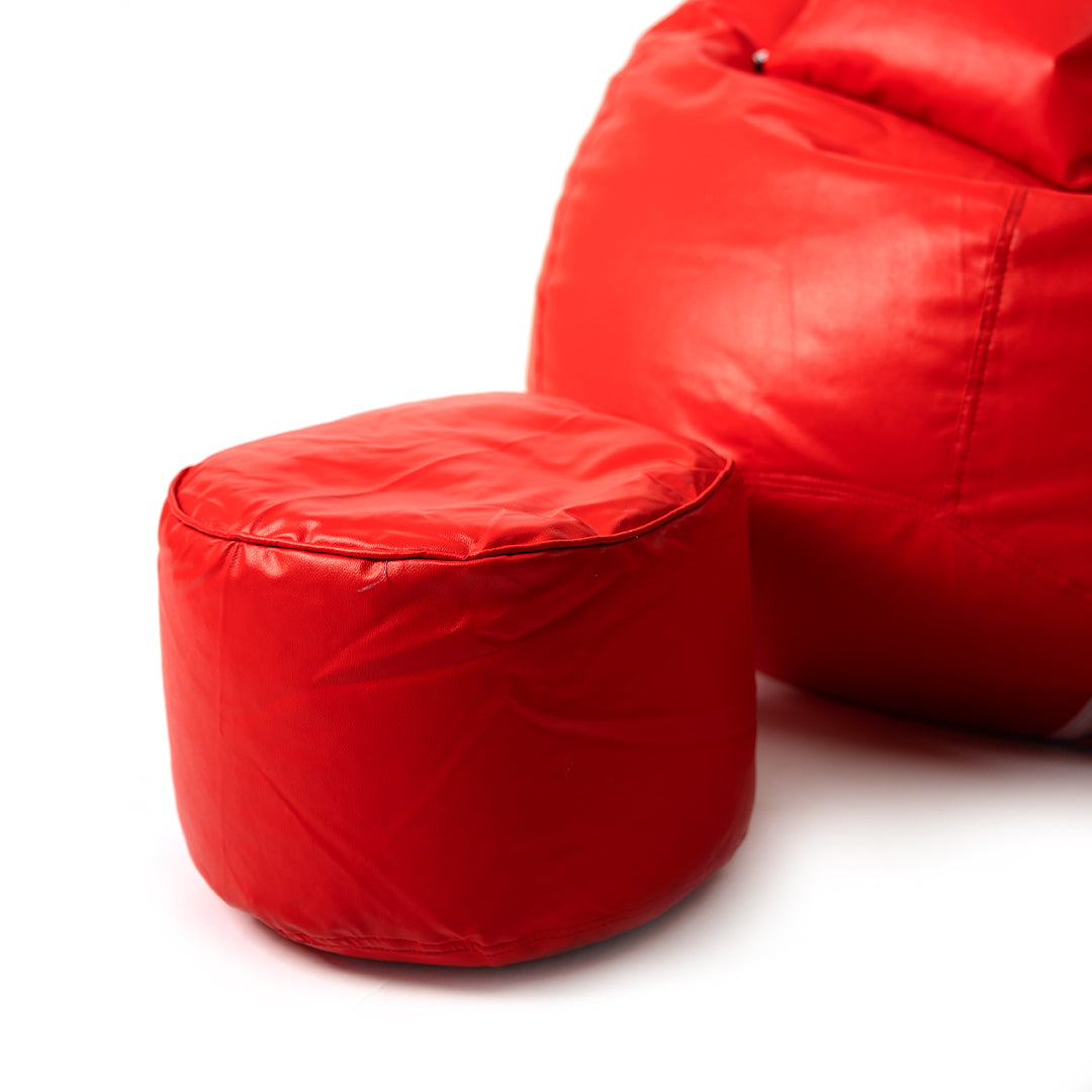 XXXXL Teardrop Filled Bean Bag with Footrest and Cushions