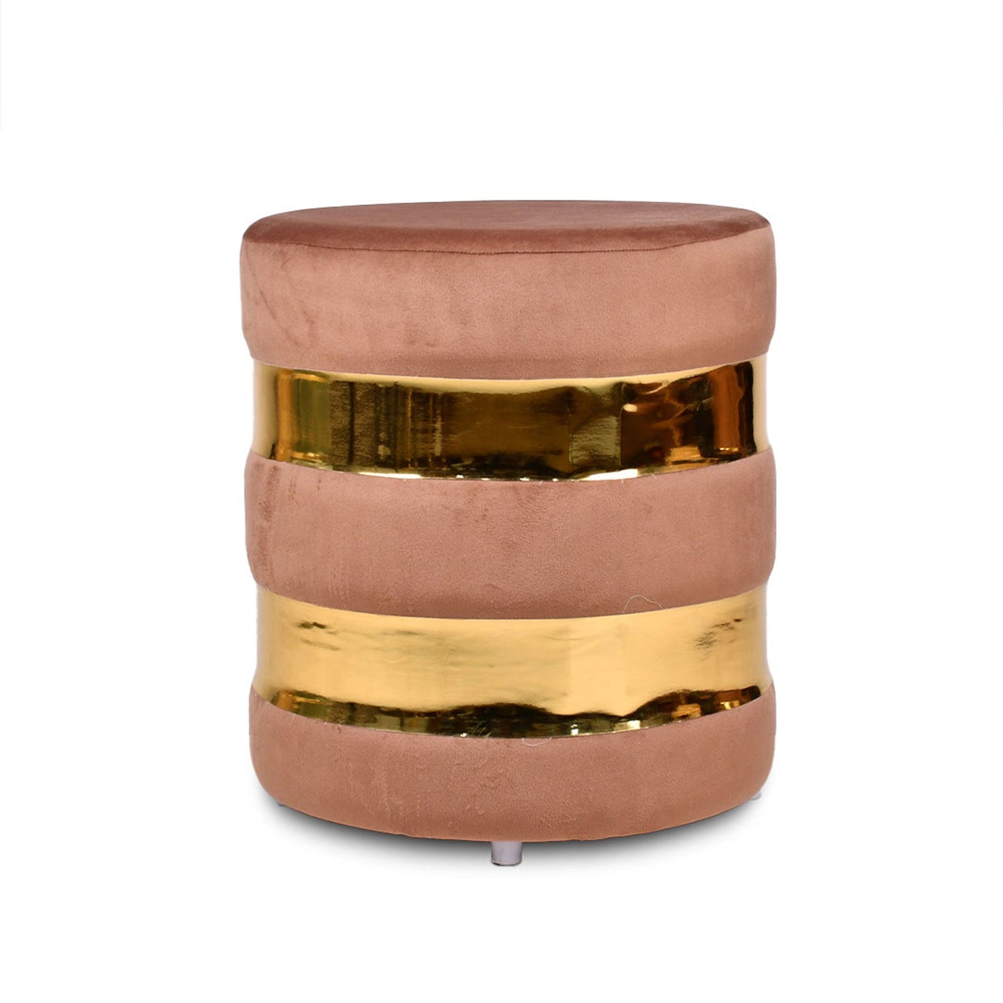 Round Drum Ottoman in Oak Brown