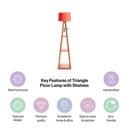 Wooden Floor Lamp With Shelves