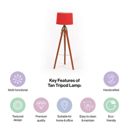 Wooden Crafter Tripod Floor Lamp With Brown Finish