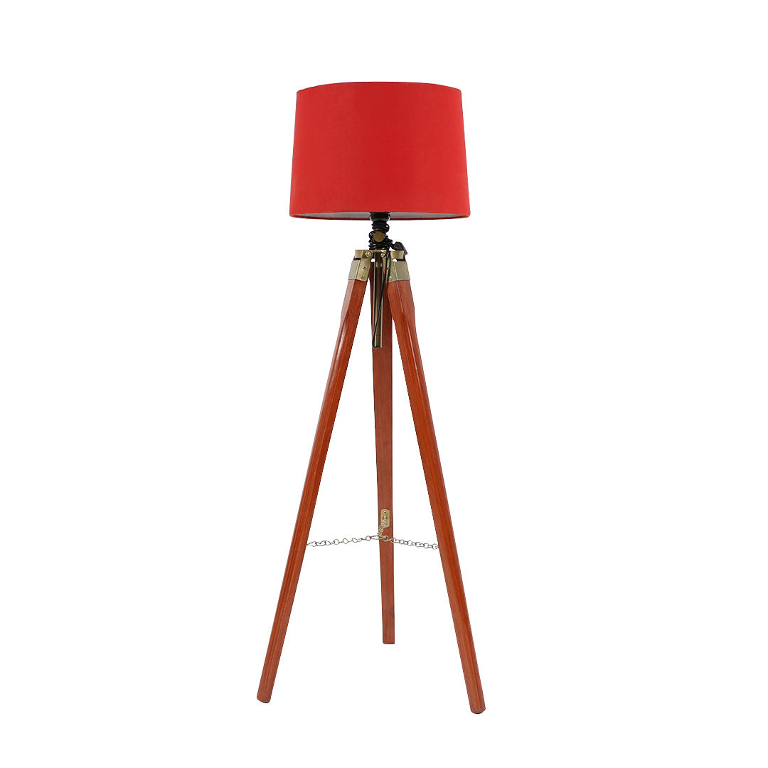 Wooden Crafter Tripod Floor Lamp With Brown Finish
