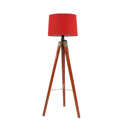 Wooden Crafter Tripod Floor Lamp With Brown Finish