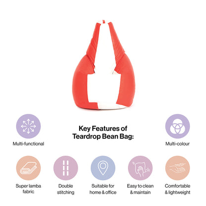 3XL Double-Shaded Teardrop Bean Bag with Beans-Light Shades