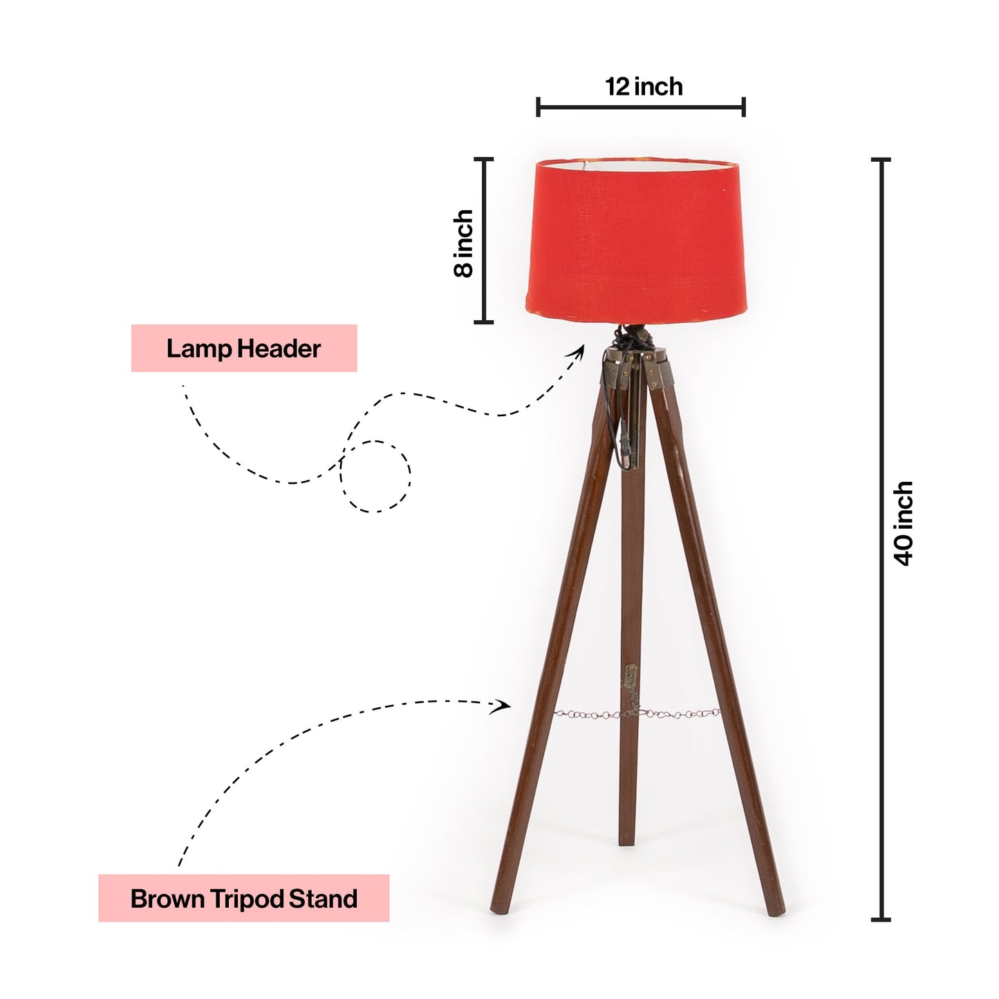 Wooden Crafter Tripod Floor Lamp With Brown Finish