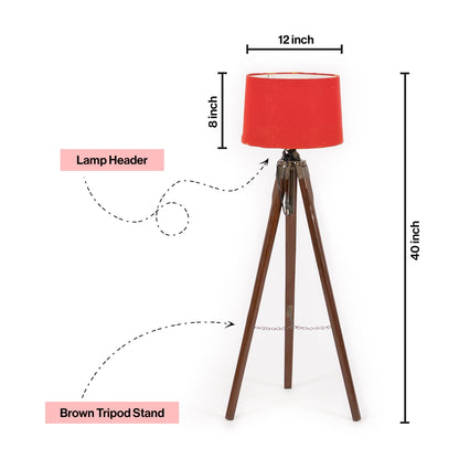 Wooden Crafter Tripod Floor Lamp With Brown Finish