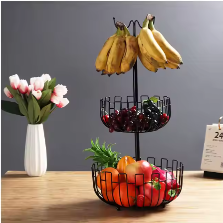 Fruit Plate and Dessert Sandwich Basket Storage (Three Layer) for Kitchen Decor