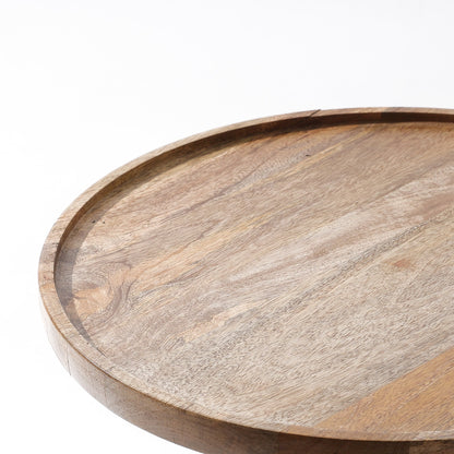 Modern 3-Tiered Mango-Wood Coffee Side End Tables