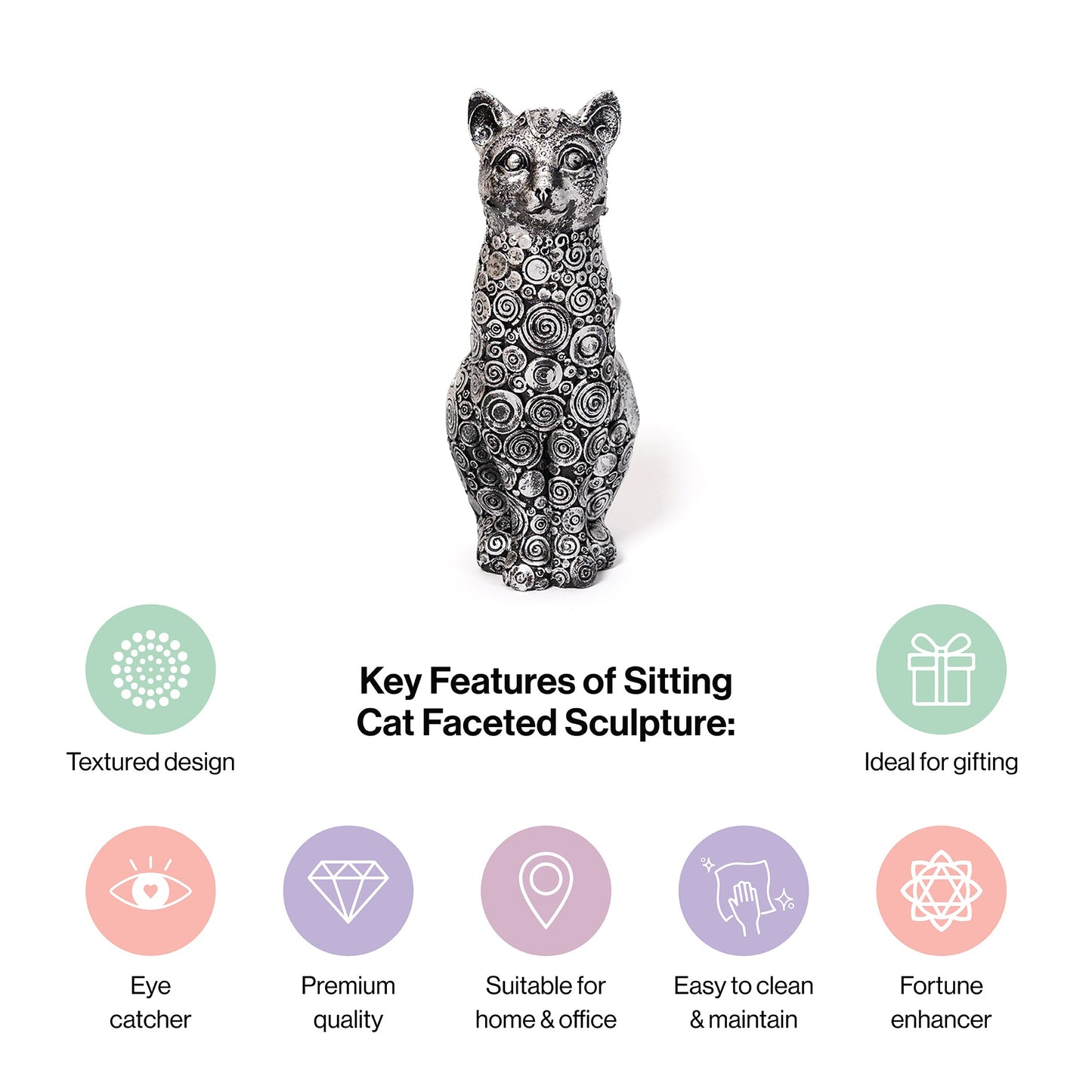 Decorative Sitting Cat Sculpture