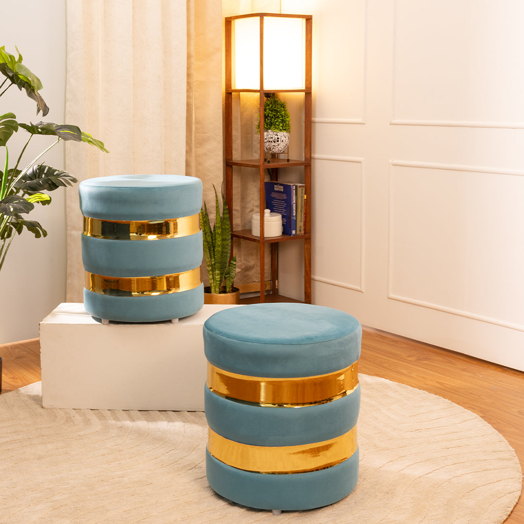 Round Drum Ottoman-Combo of 2