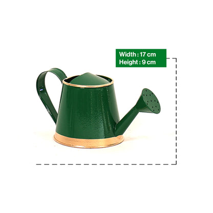 Traditional Watering Can in Floral Print Dark Green