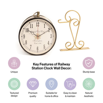 Vintage Traditional Railways Station Clock in home decor