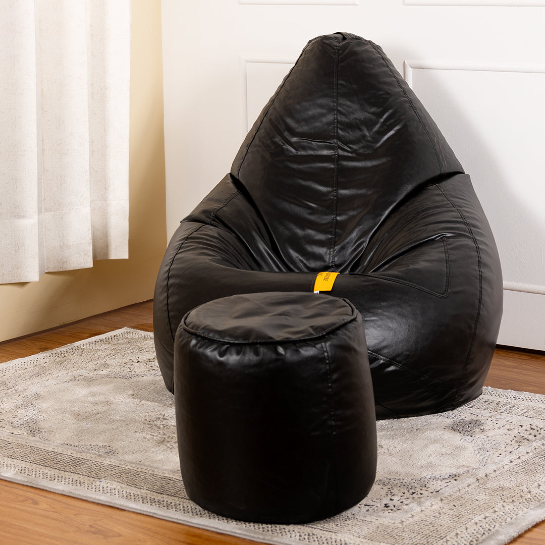 4XL Tear Drop Bean Bag with Footrest Filled