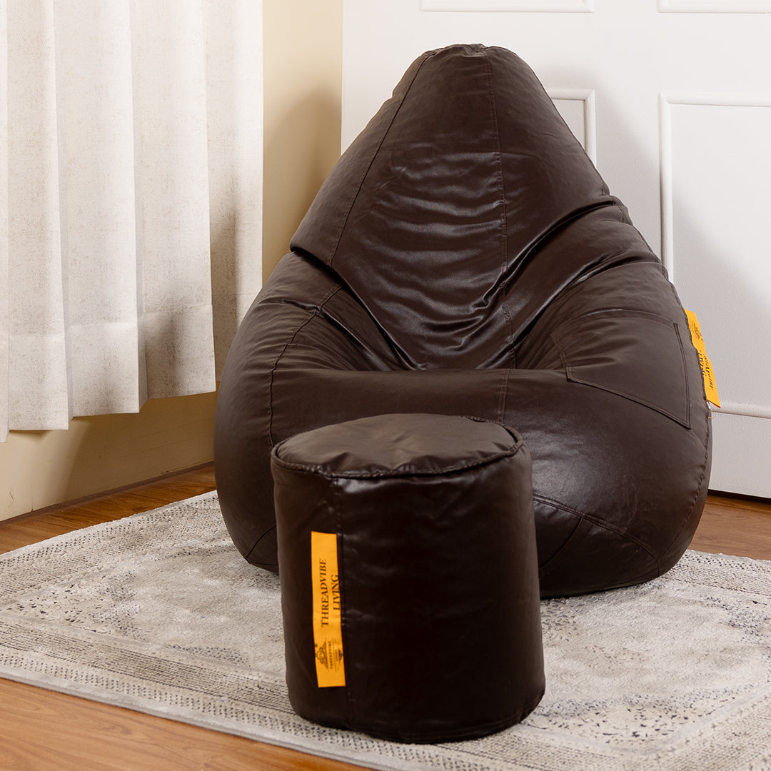 4XL Tear Drop Bean Bag with Footrest Filled