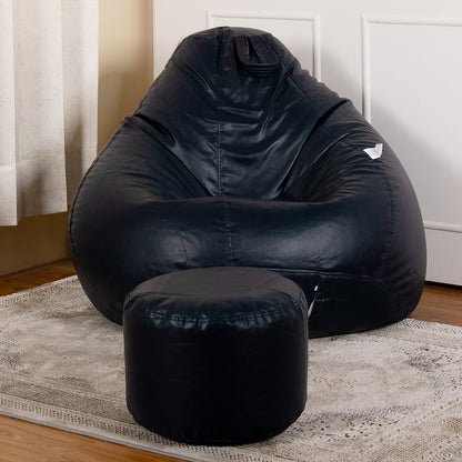 4XL Tear Drop Bean Bag with Footrest Filled