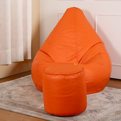 4XL Tear Drop Bean Bag with Footrest Filled