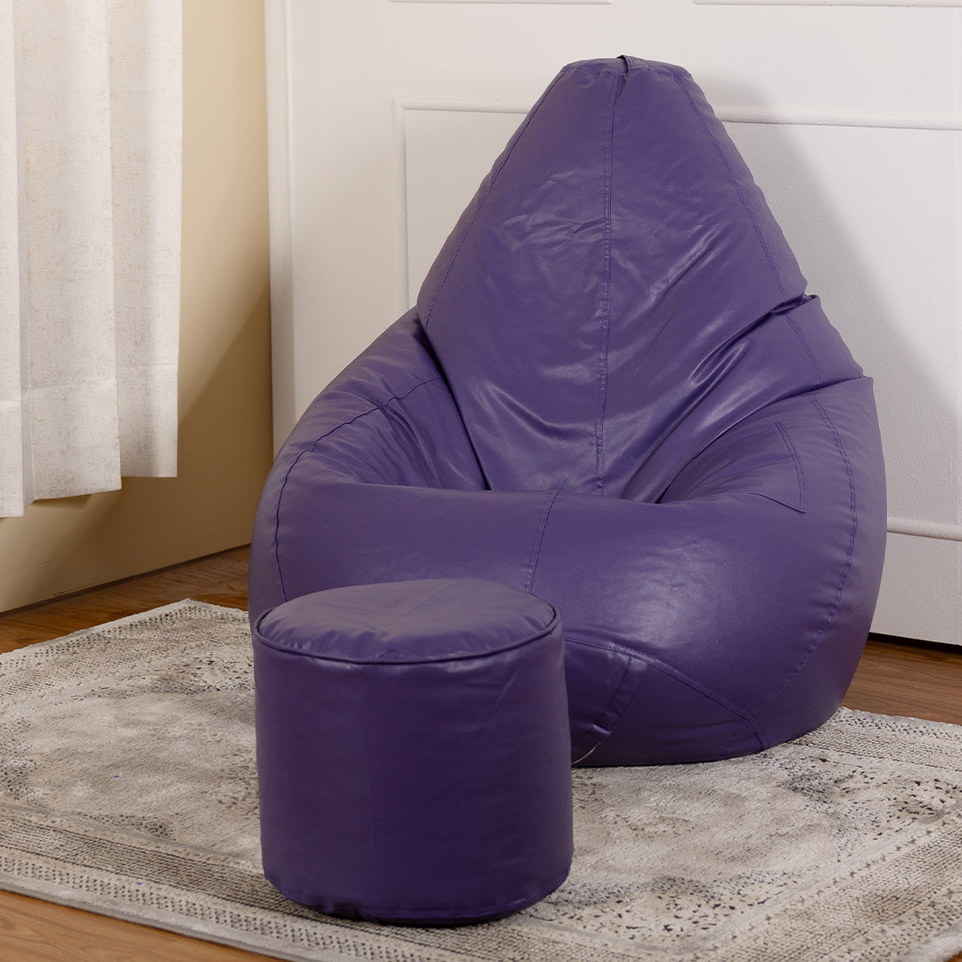 4XL Tear Drop Bean Bag with Footrest Filled